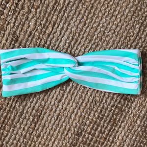 ✨ Target Aqua & White Striped Bikini Top ✨